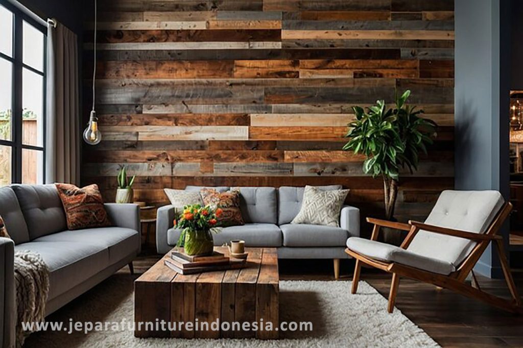 Reclaimed Coffee Table and Sofa for Living Room